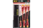 Отвертки изолир. 1000В, CrV сталь, прорезин.ручка, нейлон. конверт, набор 6 шт + 1 индикаторная