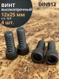 Винт высокопрочный М12х25 мм к.п.12.9 черный DIN912, 4 шт.