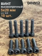 Винт высокопрочный М5х20 мм к.п.12.9 черный DIN912, 10 шт.