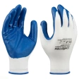 Перчатки полиэфирные с синим нитрильным покрытием, 13 класс вязки, размер 9, Сибртех