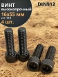 Винт высокопрочный М16х55 мм к.п.12.9 черный DIN912, 4 шт.