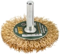 Корщетка-колесо, со штифтом, стальн.латунир.волнист.проволока 50 мм