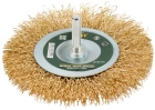 Корщетка-колесо, со штифтом, стальн.латунир.волнист.проволока 100 мм