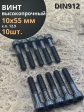 Винт М10х55 мм высокопрочный к.п.12.9 черный DIN912, 10 шт.