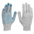Перчатки трикотажные с ПВХ точкой, серые, 7 класс, Россия