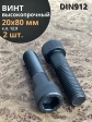 Винт высокопрочный М20х80 мм к.п.12.9 черный DIN912, 2 шт.
