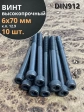 Винт высокопрочный М6х70 мм к.п.12.9 черный DIN912, 10 шт.