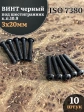 Винт чёрный М3х20 ISO 7380 под шестигранник к.п.10.9, 10 шт.