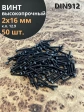 Винт высокопрочный М2х16 мм к.п.12.9 черный DIN912, 50 шт.