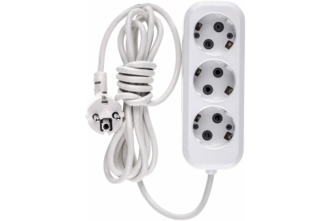 Удлинитель эл.бытовой с заземлением, 10 м, 10А, 3 розетки, тип УХз10 Сибртех фото 1