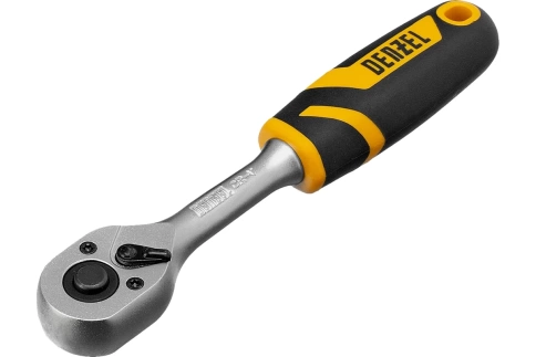 Ключ-трещотка с быстрым сбросом 1/4 CrV 90 зуба Denzel  фото 1