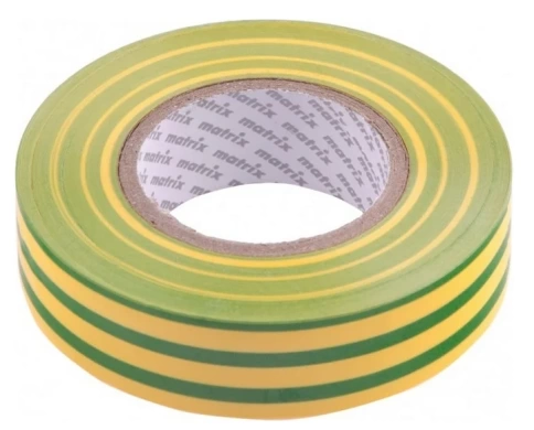 Изолента ПВХ 19 мм х 20 м 150 мкм (желто-зеленая) Matrix фото 1