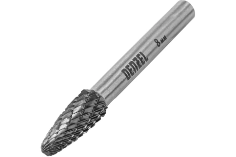 Борфреза твердосплавная по металлу параболическая, тип F, 8 мм. Denzel фото 1