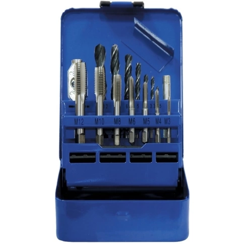 Набор сверл 2,5-10,2 метчиков М3-М12 15 предметов Сибртех фото 1