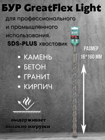Бур по бетону, GreatFlex Light, SDS-Plus,  фото 46