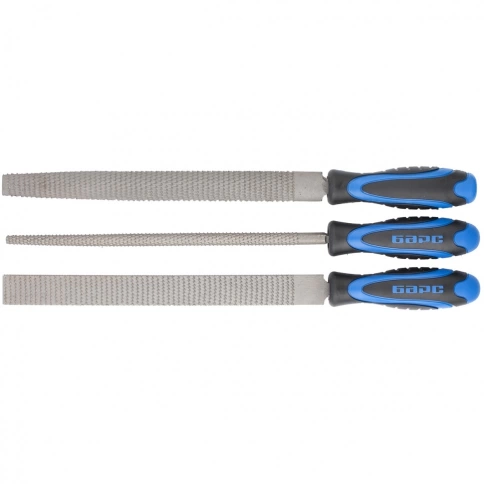 Набор напильников , двухкомпонентные рукоятки 200 мм 3 шт. Барс фото 1