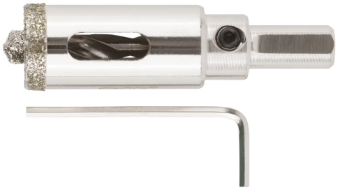 Коронка по керамограниту, камню и кафелю кольцев с центров сверлом 20х67 мм фото 2