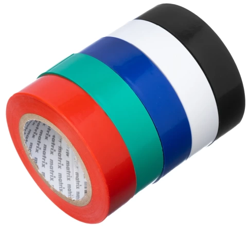 Набор изолент ПВХ 15 мм х 10 м (цветные) 150 мкм Matrix фото 1