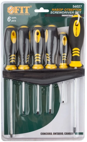 Отвертки Хард, CrV сталь, прорезиненная ручка, магнитный наконечник, на держателе, набор 6 шт фото 2