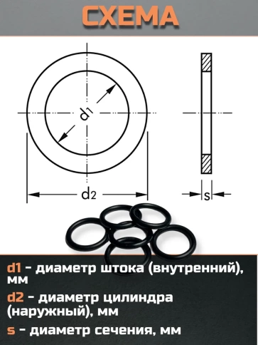 Кольцо уплотнительное 17 мм ( 17х21х25 ) резиновое, 10 шт. фото 2