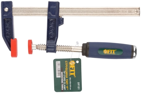 Струбцина тип F усиленная, мягкая ручка 50х150 мм фото 4