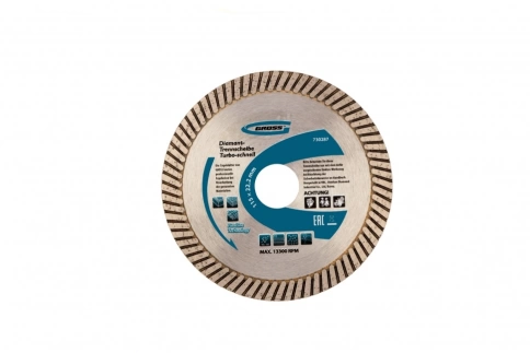 Диск алмазный турбо сухое резание 115х22,2 мм Gross фото 1