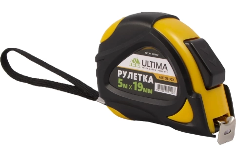 Рулетка Ultima AutoLock, обрезин.корп., автоматич.фикс. 5м х19 мм фото 1