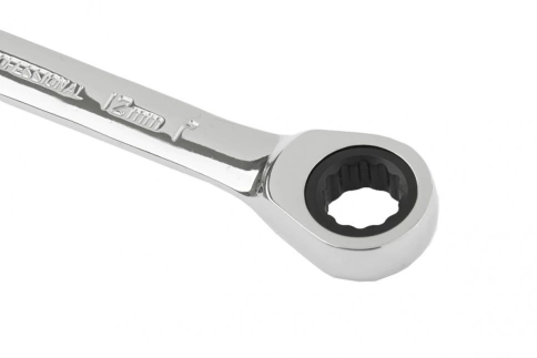 Ключ комбинированный трещоточный зеркальный хром 12 мм CrV Matrix фото 3