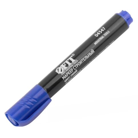 Маркер строительный перманентный синий фото 1