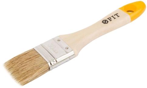 Кисть флейцевая Стандарт-Плюс, натур.светл.щетина, дерев.ручка 1,5" 38 мм фото 1