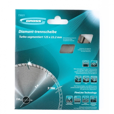 Диск алмазный турбо-сегментный сухое резание 125х22,2 мм Gross фото 3