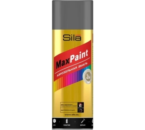 Эмаль универсальная аэрозольная антрацит RAL7016 SILA HOME Max Paint 520 мл фото 1