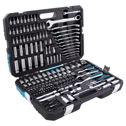 Набор инструментов 216 предметов 120 зубьев. CrV. 1/2 3/8 1/4" Gross фото 1