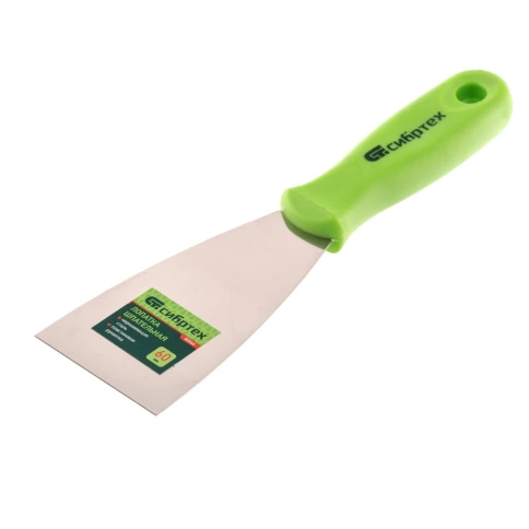 Шпатель из нерж.стали 60 мм пластмас. ручка Сибртех фото 1