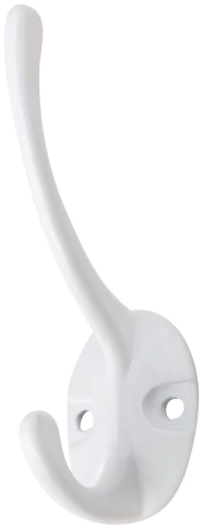 Крючок-вешалка двойной белый  фото 1