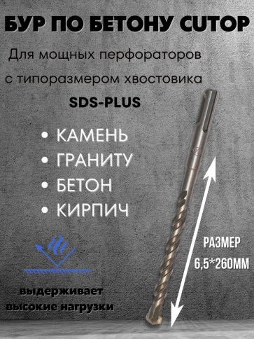 Бур по бетону CUTOP, Profi, двойная резьба, SDS-Plus, фото 14