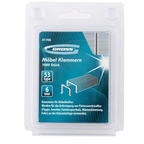 Скобы для степлера мебельного усиленные тип 53 8 мм 1000 шт Gross фото 2