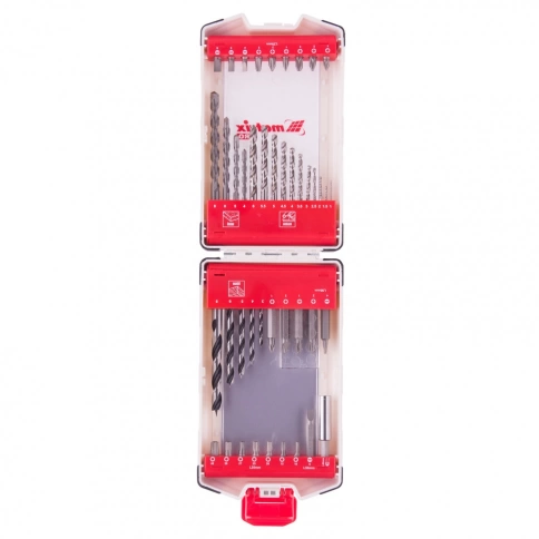 Набор сверл комбинир.. мет.1-6мм.бетон 4-8мм.дер3-8мм.биты 22шт..адаптер.44пр.Matrix фото 1