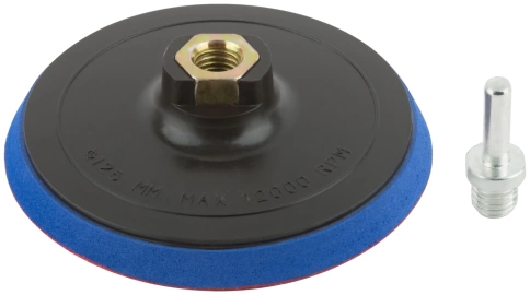 Диск шлифовальный с липучкой, гайка М14 + переходник для дрели, 125х10 мм фото 1