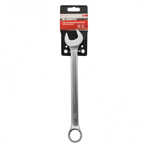 Ключ комбинированный матовый хром 22 мм CrV Matrix фото 4