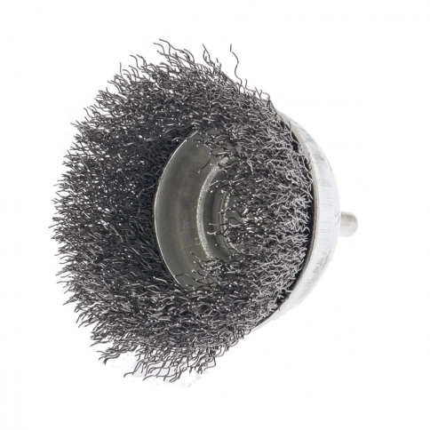 Щетка для дрели "чашка", со шпилькой, вит.проволока 0,3мм, Сибртех фото 2