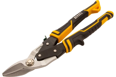 Ножницы по металлу, 270 мм, прямой и правый рез., сталь-CrMo, трехкомп.рук Denzel фото 1