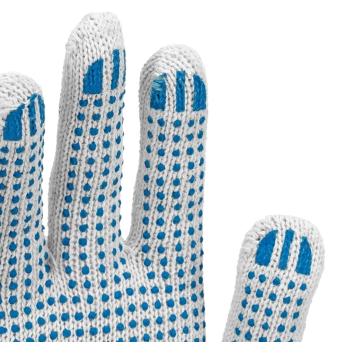 Перчатки вязаные х/б с ПВХ, 3 нити, 10 класс вязки фото 2