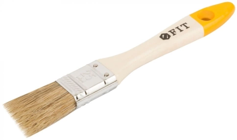 Кисть флейцевая Стандарт-Плюс, натур.светл.щетина, дерев.ручка 1" 25 мм фото 1