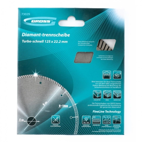 Диск алмазный турбо с лазерн.перфорац. сухое резание 230х22,2 мм Gross фото 3