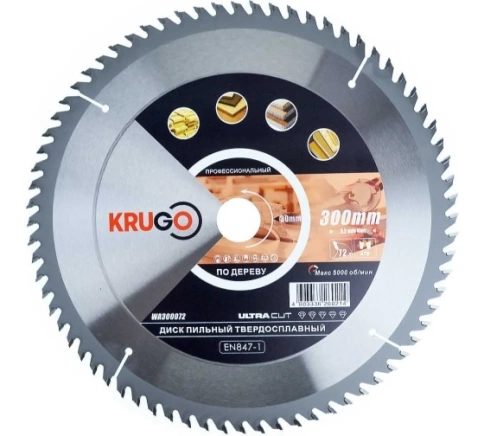 Диск пильный по дереву 300х3,2/2,2х72Тх30 мм KRUGO фото 1