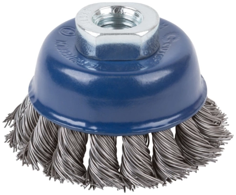 Щетка для УШМ "чашка", кручен.витая проволока 0,5мм, 65 мм М14 блистер CUTOP Profi фото 1