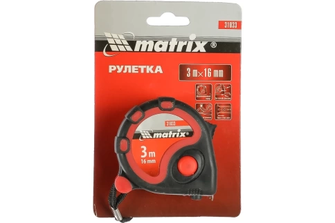 Рулетка Status, двухкомп.корпус, 3 фиксации ленты 3м х16мм Matrix фото 1