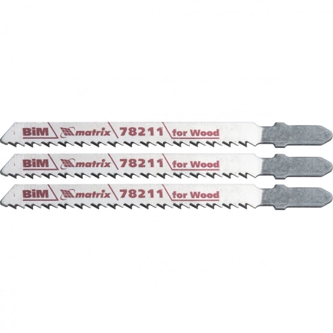 Полотна для эл.лобзика по дереву, 75х2,5 мм T101B 3шт HCS Matrix фото 1
